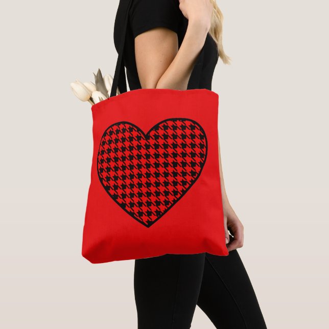 Retro  Heart Tote Bag (Close Up)