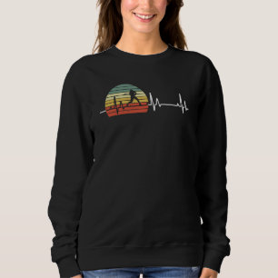 Retro Heartbeat Baseball Player Love Baseball Sweatshirt