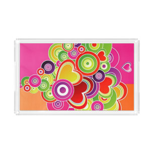 Retro Heart's  A Plenty  Acrylic Tray