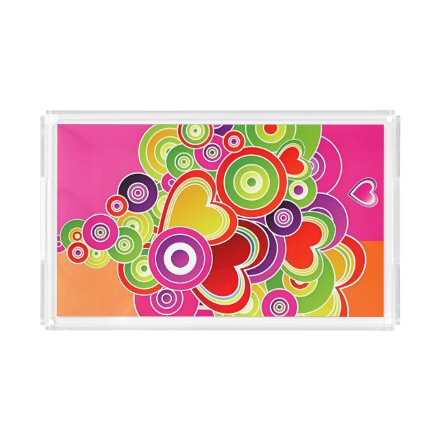 Retro Heart's  A Plenty  Acrylic Tray (Front)