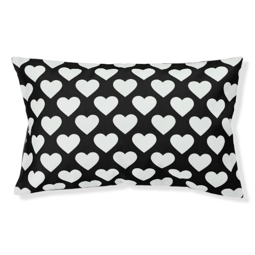 Retro Hearts Background _ BW Pet Bed