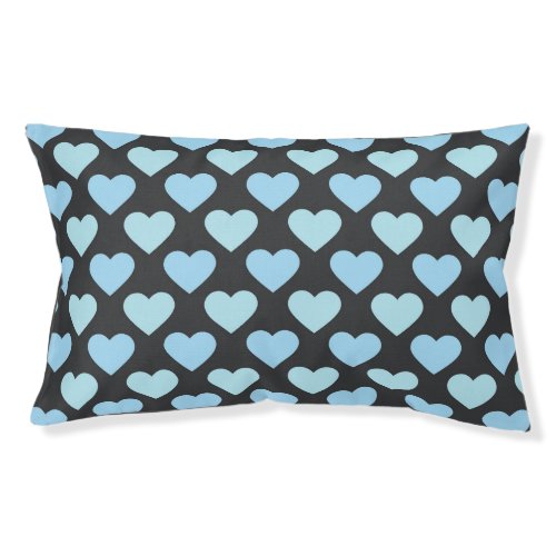 Retro Hearts Background _ Blue Pet Bed