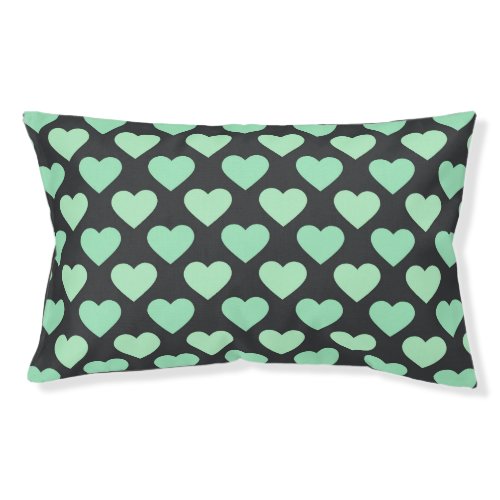 Retro Hearts Background _ Teal Pet Bed
