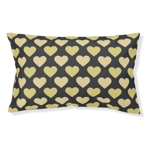 Retro Hearts Background _ Yellow  Pet Bed