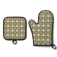 Retro Hearts Colors in Bluish Green
