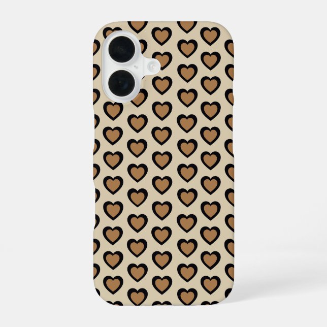 Retro Hearts Leopard iPhone Case (Back)