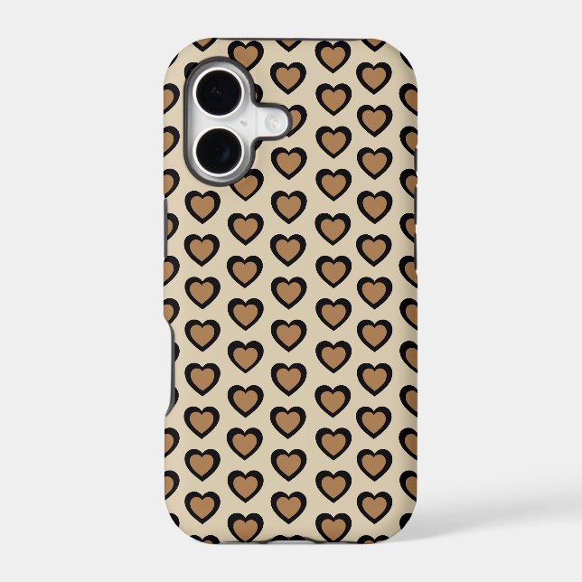 Retro Hearts Leopard iPhone Case (Back)