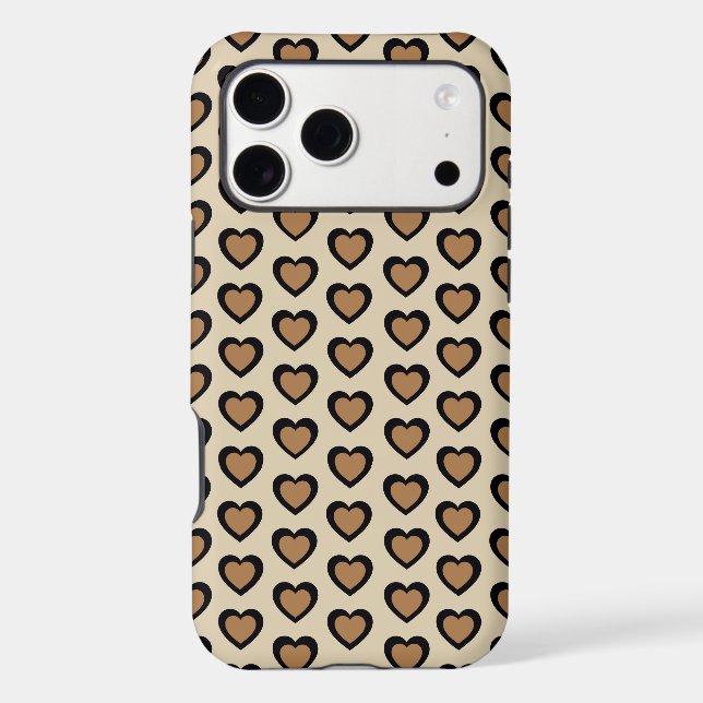 Retro Hearts Leopard iPhone Case (Back)