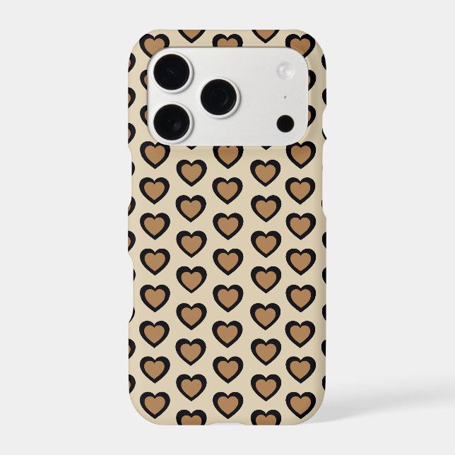 Retro Hearts Leopard iPhone Case (Back)