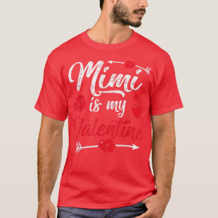 Retro Hearts Mimi Is My Valentines Day Mothers Day T-Shirt