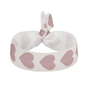Retro Hearts Pink Burgundy Y2K Style Elastic Hair Tie
