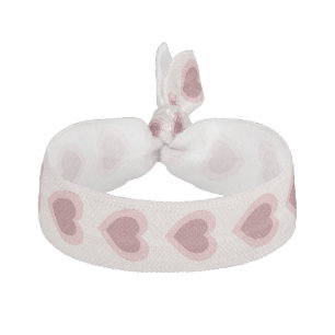 Retro Hearts Pink Burgundy Y2K Style Elastic Hair Tie
