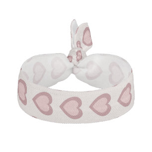 Retro Hearts Pink Burgundy Y2K Style Elastic Hair Tie