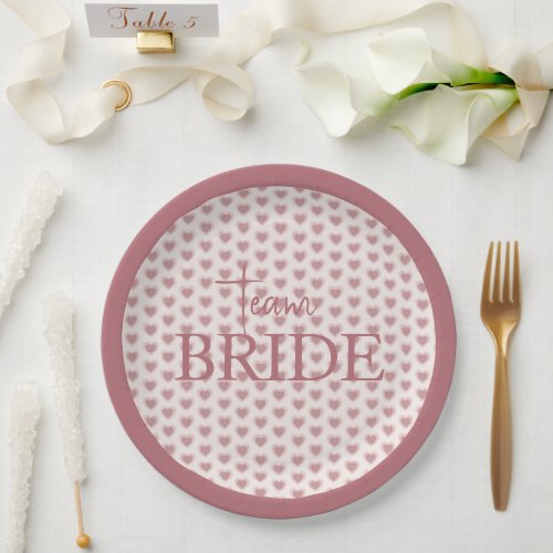Retro Hearts Pink Burgundy Y2K Style Paper Plates