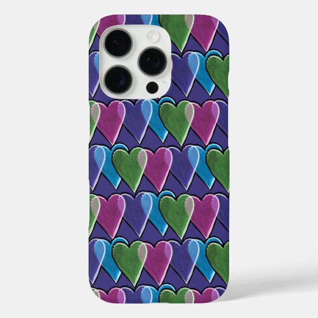 Retro Hearts Valentine's Day Pattern               Case-Mate iPhone Case (Back)