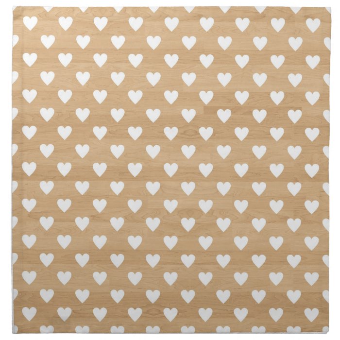 Retro hearts wood background girly heart pattern printed napkin