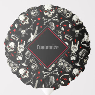 Retro Heavy Metal Pattern Balloon