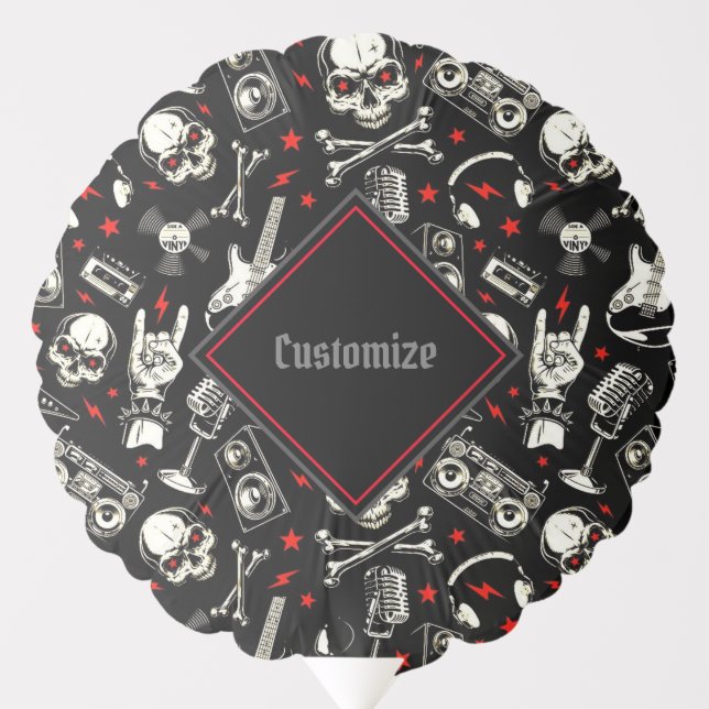 Retro Heavy Metal Pattern Balloon (Front)