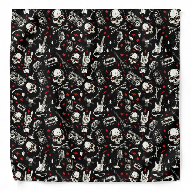 Retro Heavy Metal Pattern Bandana (Front)