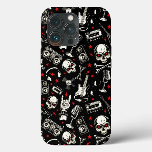 Retro Heavy Metal Pattern   iPhone 13 Pro Case
