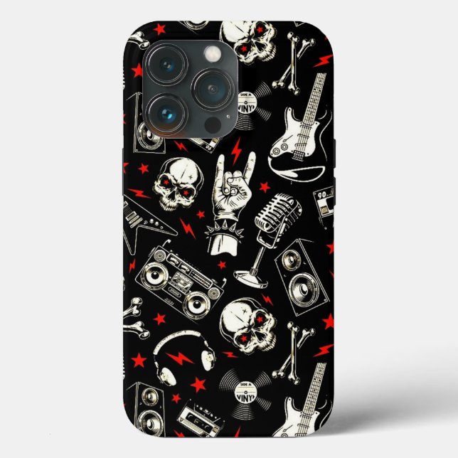 Retro Heavy Metal Pattern Case-Mate iPhone Case (Back)
