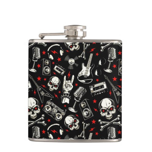 Retro Heavy Metal Pattern Flask