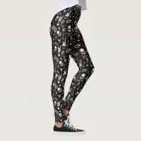 Retro Heavy Metal Pattern Leggings