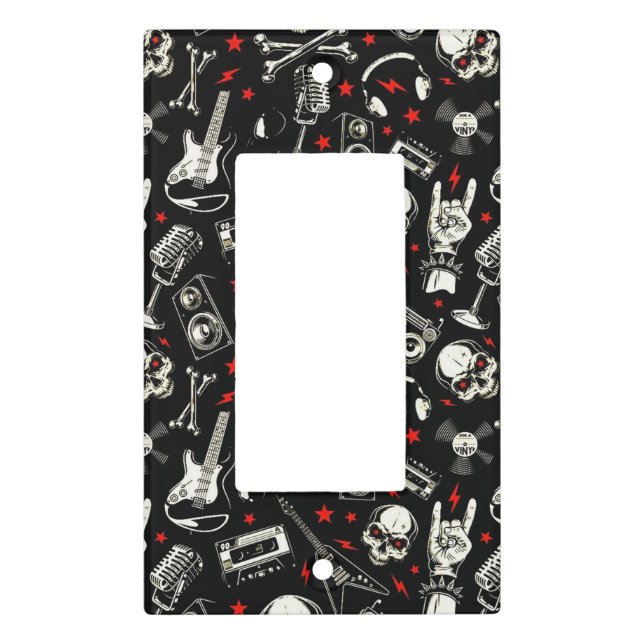 Retro Heavy Metal Pattern Light Switch Cover (Front)