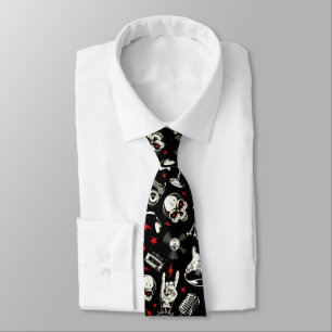Retro Heavy Metal Pattern Neck Tie