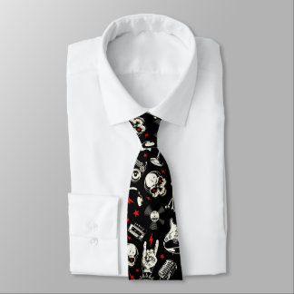 Retro Heavy Metal Pattern Neck Tie