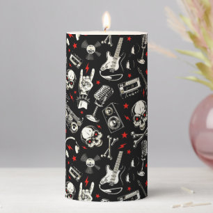 Retro Heavy Metal Pattern Pillar Candle