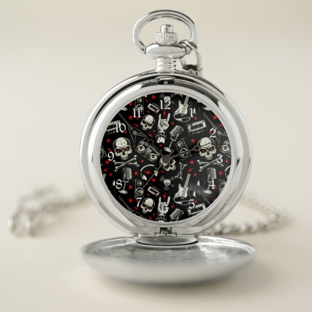 Retro Heavy Metal Pattern Pocket Watch (Inside)