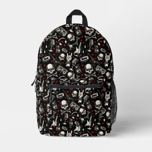 Retro Heavy Metal Pattern Printed Backpack