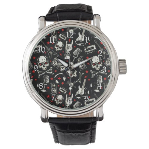 Retro Heavy Metal Pattern Watch