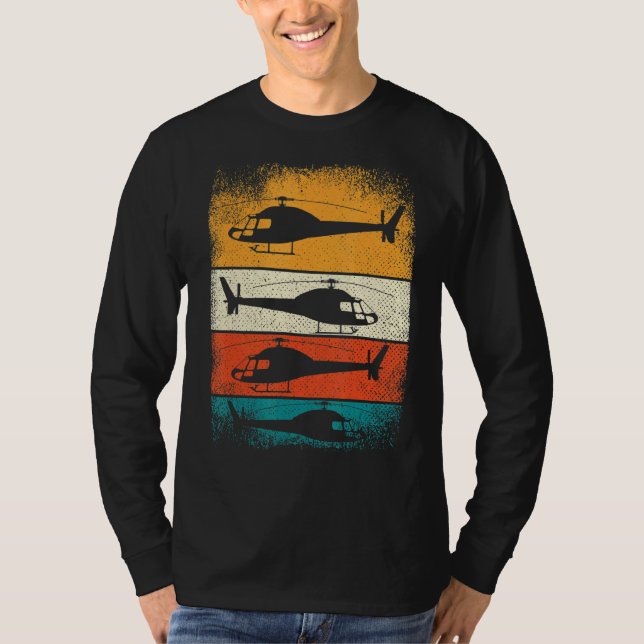 Retro Helicopter  For Men Women Helicopter Pilot 1 T-Shirt (Front)
