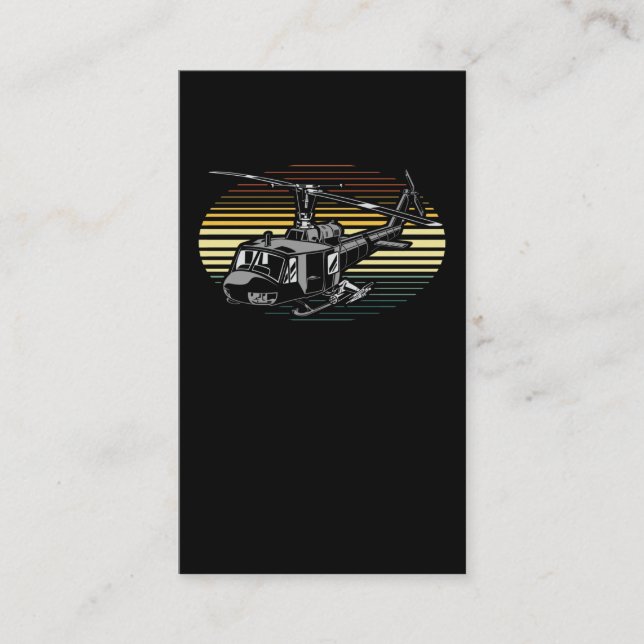 Retro Helicopter Love Aviation Business Card (Front)