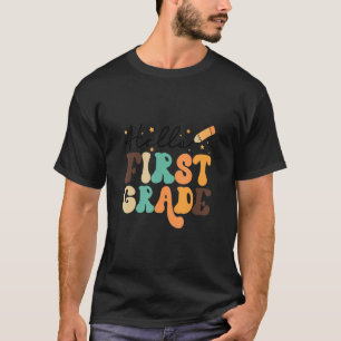 Retro Hello First Grade Back To School Teacher Stu T-Shirt