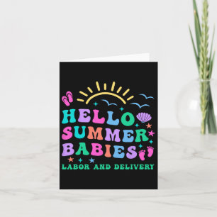 Retro Hello Summer Babies Labor And Delivery Nurse Card