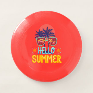 Retro Hello Summer Beach Vibes Palm Tree Back Prin Wham-O Frisbee