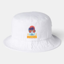 Retro Hello Summer Beach Vibes Palm Tree Bucket