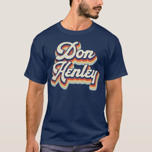 Retro Henley Pattern 70s 80s 90s Birthday Classic  T_Shirt