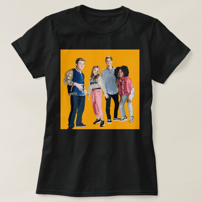 Retro Henry Danger Crew Digital Drawing Coloured B T-Shirt (Design Front)