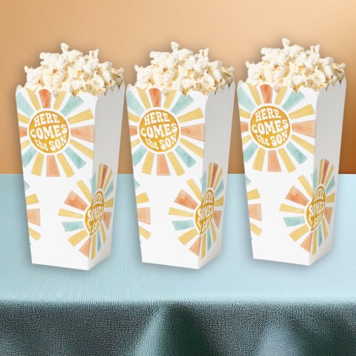 Retro Here Comes The Son Baby Shower Favor Boxes