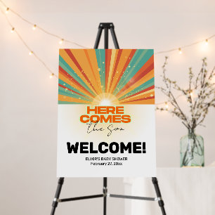 Retro Here Comes The Son Baby Shower Foam Board