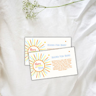 Retro Here Comes The Son Books For Baby Shower Enclosure Card