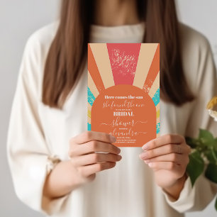 Retro Here Comes the Sun Bridal Shower Invitation