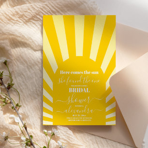 Retro Here Comes the Sun Bridal Shower Invitation