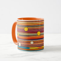 Retro Hexagon Stripes Coffee Mug | Honeycomb