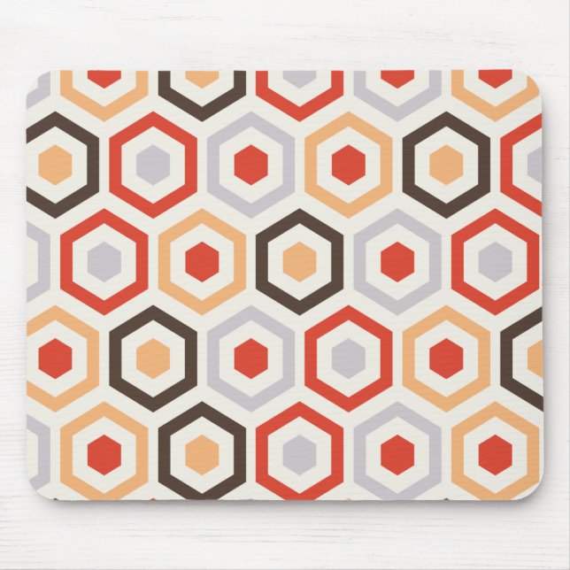 Retro hexagons mouse pad (Front)