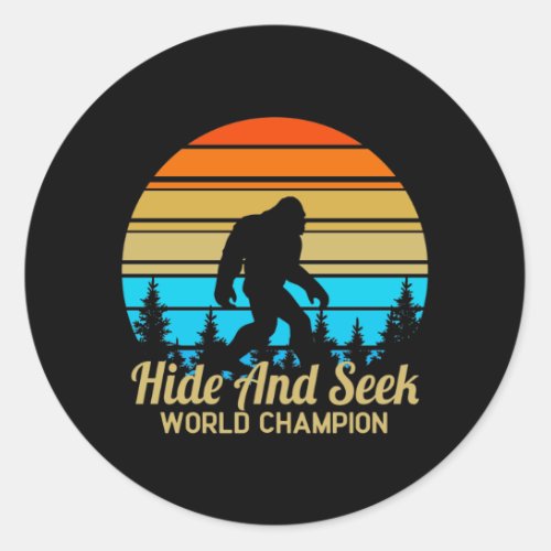 Retro Hide Seek World Champion Classic Round Sticker